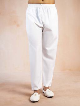 Vastramay - Men's White Cotton Pyjama