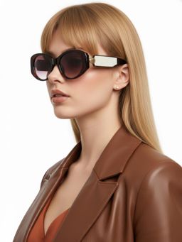 HASHTAG EYEWEAR - UV Protected & Polarized Brown Sunglass for Women (53)