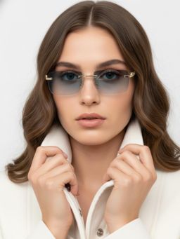 HASHTAG EYEWEAR - UV Protected & Polarized Blue Sunglass for Women (57)