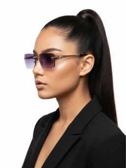 HASHTAG EYEWEAR - UV Protected & Polarized Purple Sunglass for Women (57)