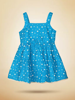 Purple United Kids - Girls Blue Printed Dress