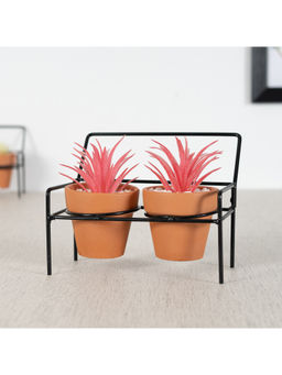 HomeTown - Ceramic Bonsai Set Of Two Pieces with Stand, Multi