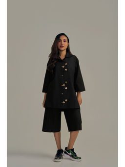 Neeti and Mudita - Black Solid Comfortable Fit Shirt