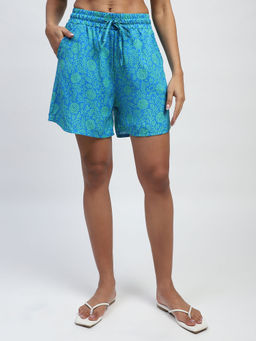 Global Republic - Blue Floral Loose Fit Shorts