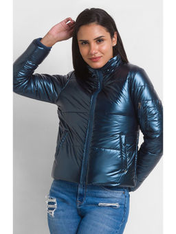 Spykar - Blue Solid Regular Fit Jacket