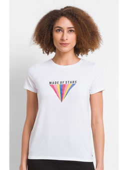 Spykar - White Printed Regular Fit T-Shirt