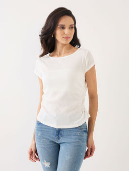 Spykar - White Printed Slim Fit T-Shirt