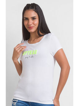 Spykar - White Printed Boxy Fit T-Shirt