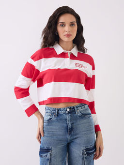 Spykar - Red Stripes Regular Fit T-Shirt