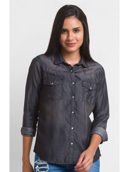 Spykar - Black Solid Regular Fit Shirt