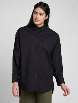 Spykar - Black Solid Oversized Fit Shirt