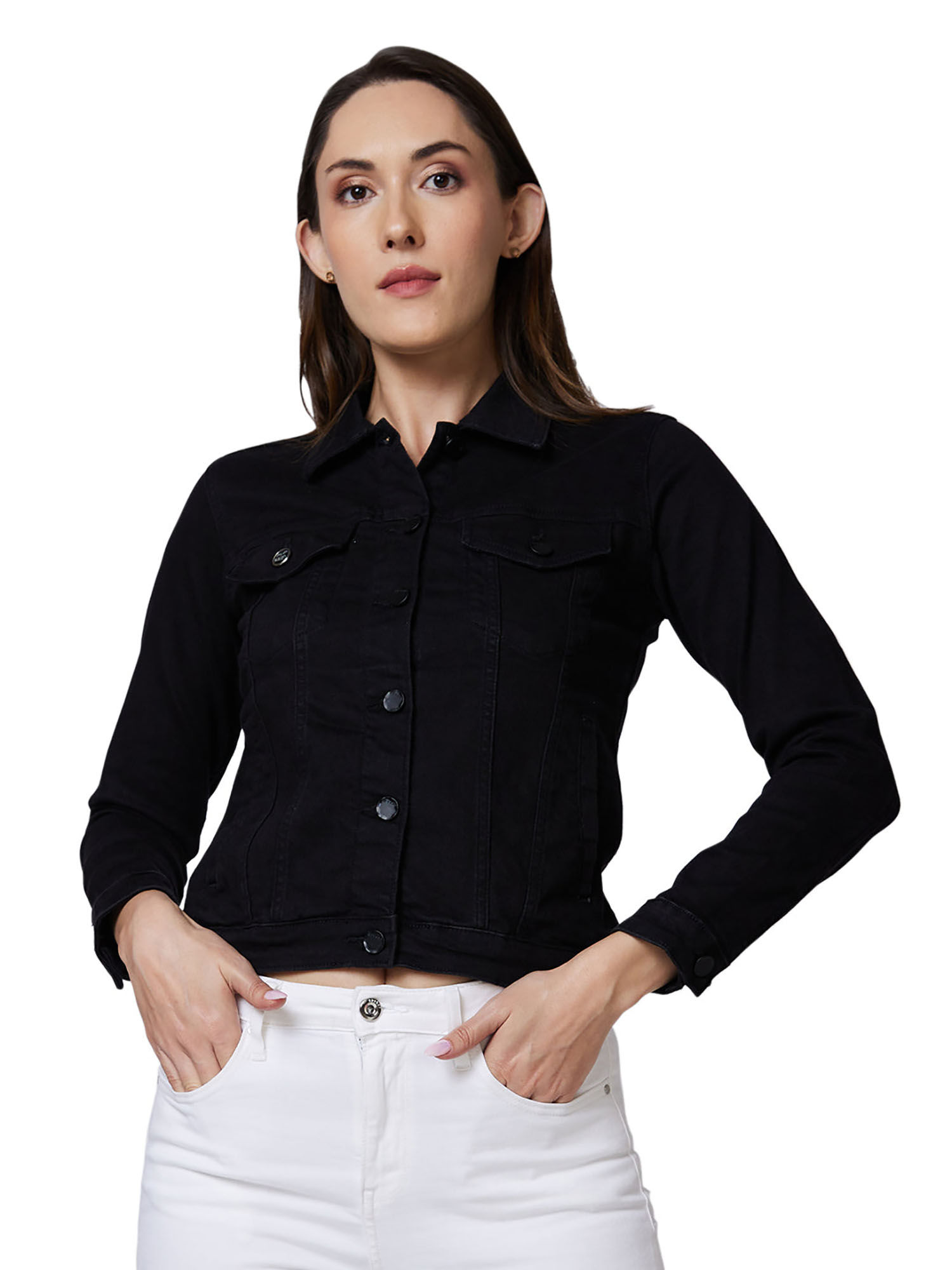 spykar Black Solid Regular Fit Jacket-picture-40