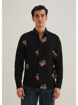 Banana Club - Black Butterfly Embroidered Shirt