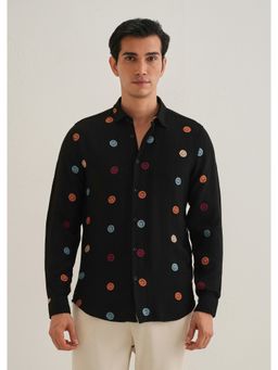 Banana Club - Black Fluorescent Embroidered Shirt