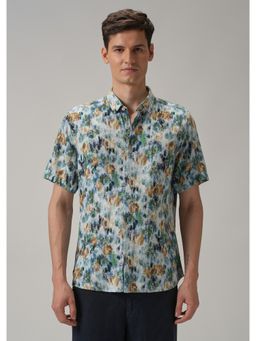 Banana Club - Multi-Color Abstract Patch Half Sleeve Shirt