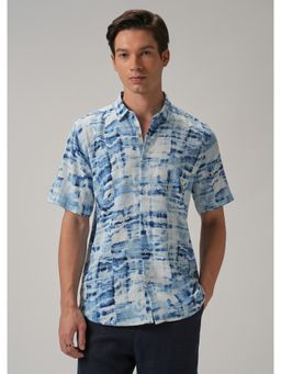 Banana Club - Blue Wash Out Print Half Sleeve Shirt