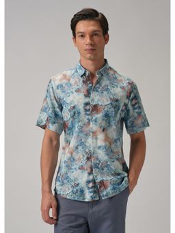 Banana Club - Blue Marbleized Half Sleeve Shirt