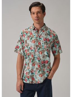 Banana Club - Multi-Color Abstract Patch Half Sleeve Shirt