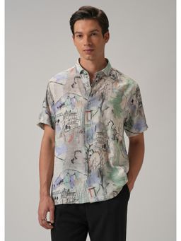 Banana Club - Multi-Color Alpine Aura Abstract Printed Shirt