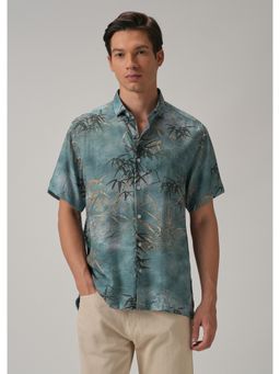 Banana Club - Blue Fern Fronds Printed Shirt