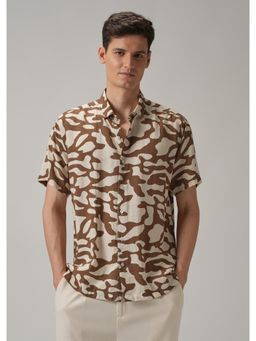 Banana Club - Brown Abstract Printed Shirt