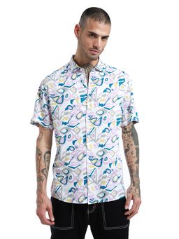 Banana Club - Multi-Color Prismatic Print Half Sleeve Shirt