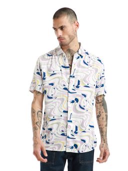 Banana Club - Multi-Color Ocean Coast Print Half Sleeve Shirt