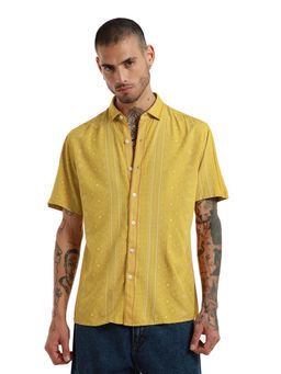 Banana Club - Yellow Dot and Dash Print Half Sleeve Shirt