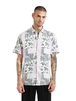 Banana Club - Pink Damask Print Half Sleeve Shirt