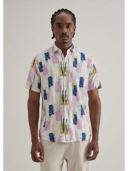 Banana Club - Pink Abstract Print Half Sleeve Shirt