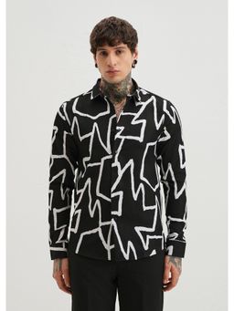 Banana Club - Black Angular Waffle Dobby Black Shirt