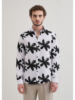 Banana Club - Twig Flower Waffle Dobby White Shirt