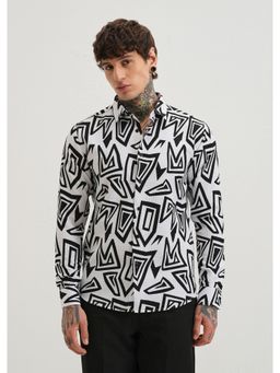Banana Club - Maze Line Waffle Dobby White Shirt