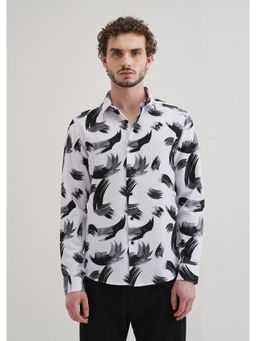 Banana Club - Brush Stroke Waffle Dobby White Shirt