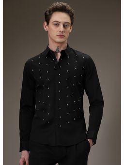 Banana Club - Embellished Black Designer Shirt