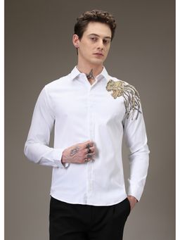 Banana Club - Lion Luxe White Sequenced Shirt