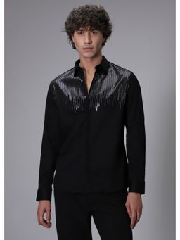 Banana Club - Flecked Sequin Black Designer Shirt