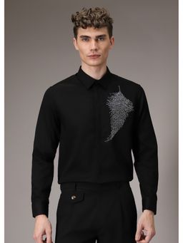 Banana Club - Embellish Beaded Black Designer Shirt