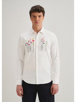 Banana Club - Floral Artistry White Shirt