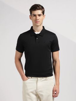 Calvin Klein - Solid Slim Fit Cotton Black Polo T-Shirt