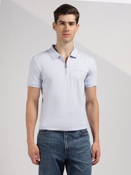 Calvin Klein - Solid Slim Fit Cotton Purple Polo T-Shirt