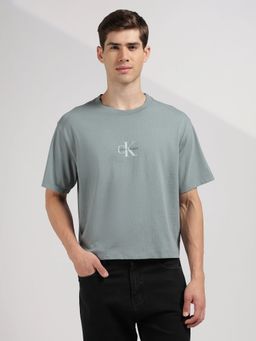 Calvin Klein - Logo Relaxed Fit Grey Cotton T-Shirt