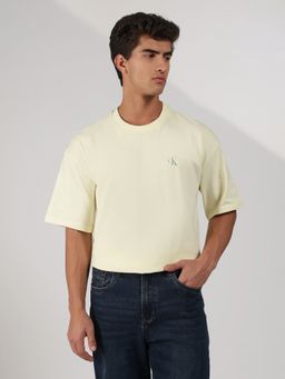 Calvin Klein - Logo Oversized Fit Yellow Cotton T-Shirt