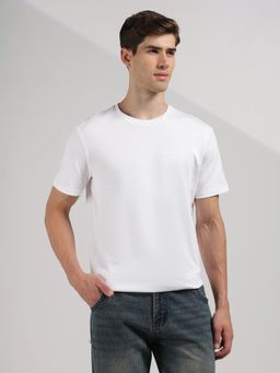Calvin Klein - Solid Regular Fit Cotton White T-Shirt