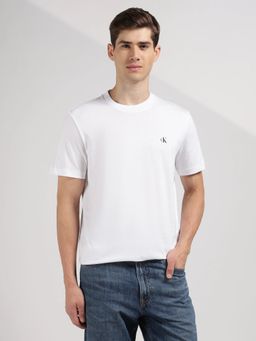 Calvin Klein - Solid Regular Fit White Cotton T-Shirt