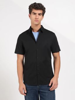 Calvin Klein - Solid Regular Fit Cotton Black Shirt