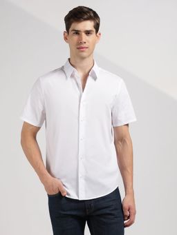 Calvin Klein - Solid Regular Fit Cotton White Shirt