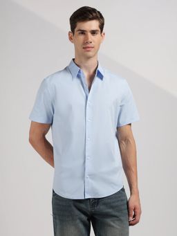 Calvin Klein - Solid Regular Fit Cotton Blue Shirt
