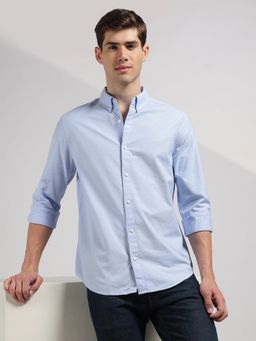 Calvin Klein - Solid Regular Fit Cotton Blue Shirt