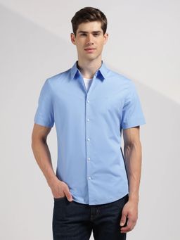 Calvin Klein - Solid Slim Fit Cotton Blue Shirt